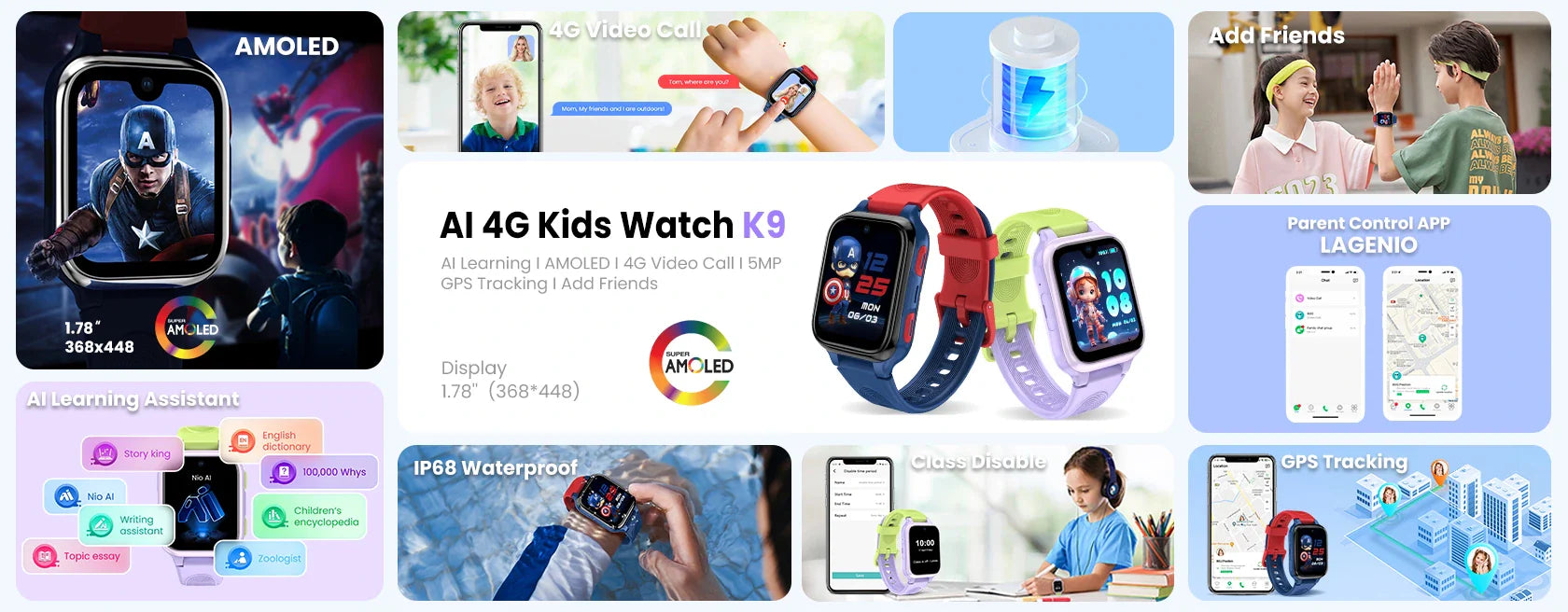 LAGENIO K9 4G AI Kinder Smartwatch
