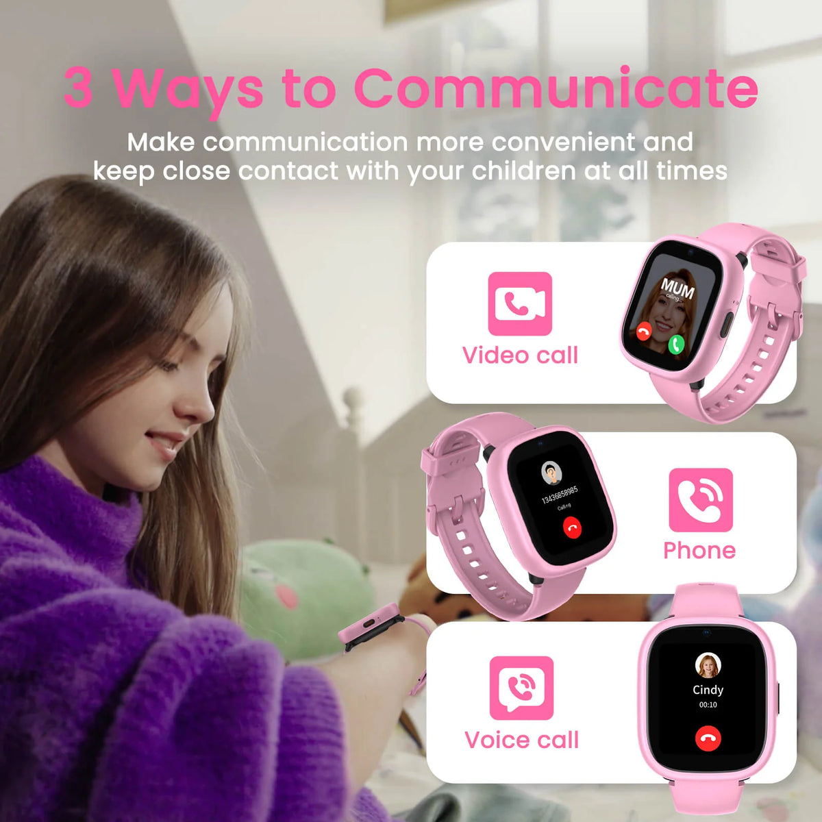 LAGENIO K3 Kinder Smartwatch 4G mit Videoanruf, Telefonfunktion und Sprachanruf